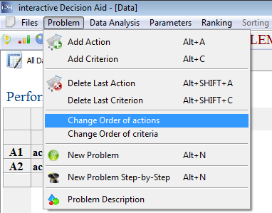 Chane order actions/criteria Chane order actions/criteria