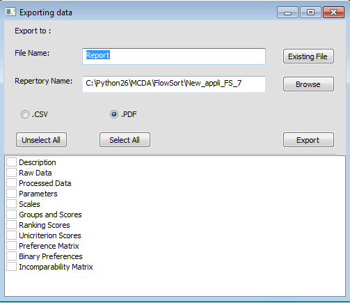 Export features Export features