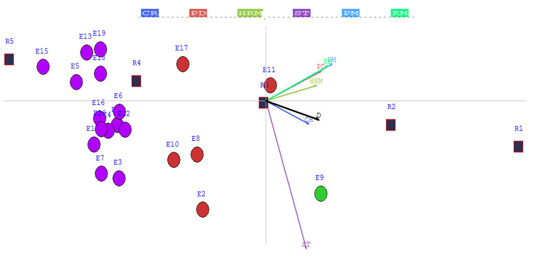 Example of FS-GAIA plane with 20 actions