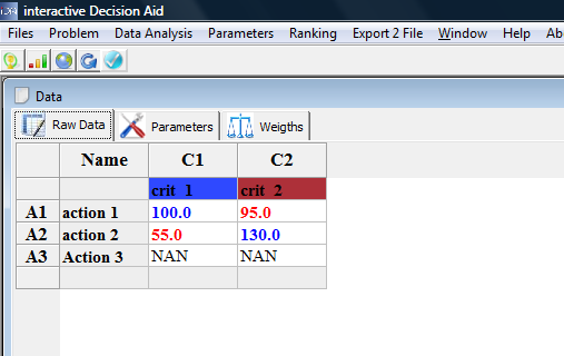 New action added: NAN means that you have to insert a value or Not A Number