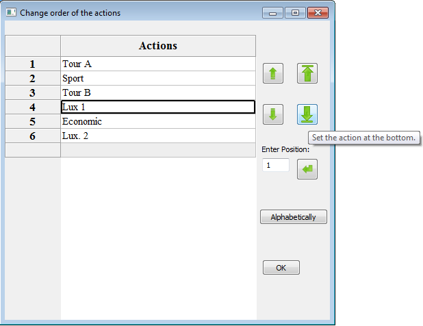 How to change the order of your actions ? How to change the order of your actions ?