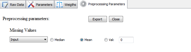 Choose here your parameters to change missing values. Choose
here your parameters to change missing values.